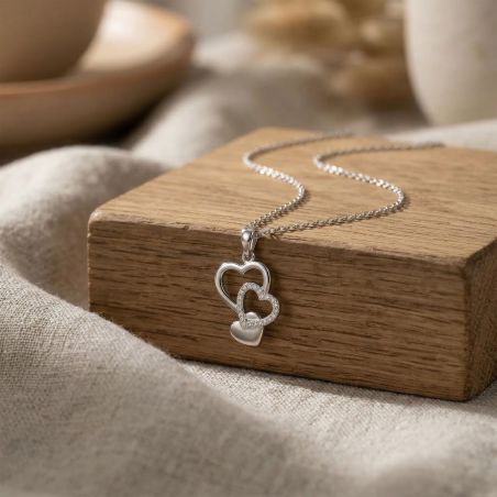 Collier femme edora argent 925/1000 coeurs et oxydes 70700941 – colliers femme