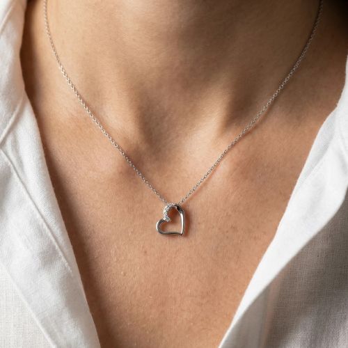 Collier Femme Coeur EDORA ARGENT 925/1000 et Oxydes