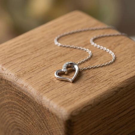 Collier femme coeur edora argent 925/1000 et oxydes – colliers femme