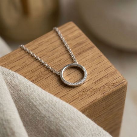 Collier femme cercle edora argent 925/1000 et oxydes – colliers femme