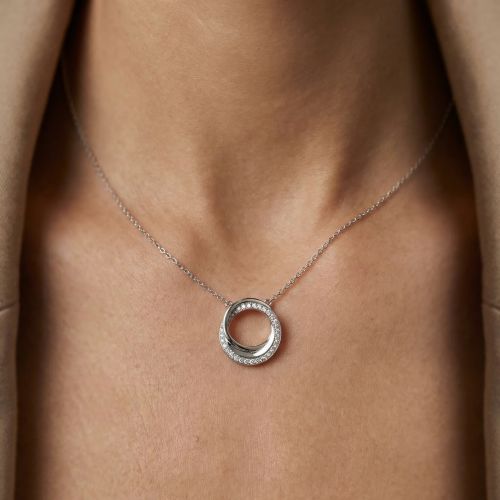 Collier Femme Cercles entrelacés EDORA ARGENT 925/1000 et Oxydes