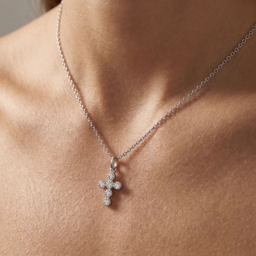 Collier Femme Croix EDORA ARGENT 925/1000 Argenté et Oxydes 60700028