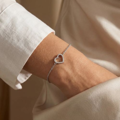 Bracelet Femme coeur EDORA ARGENT 925/1000 et Oxydes