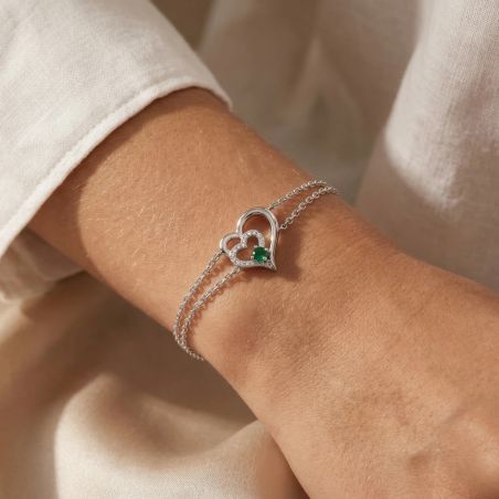 Bracelet Femme Coeur EDORA ARGENT 925/1000 et spinelle