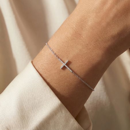 Bracelet Femme Croix EDORA ARGENT 925/1000 Argenté et Oxydes 60300025