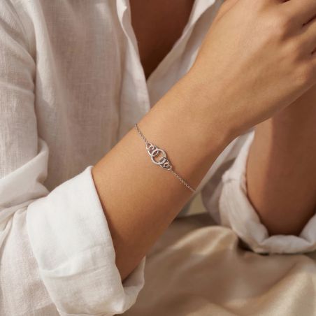 Bracelet femme anneaux entrelacés EDORA ARGENT 925/1000 et Oxydes