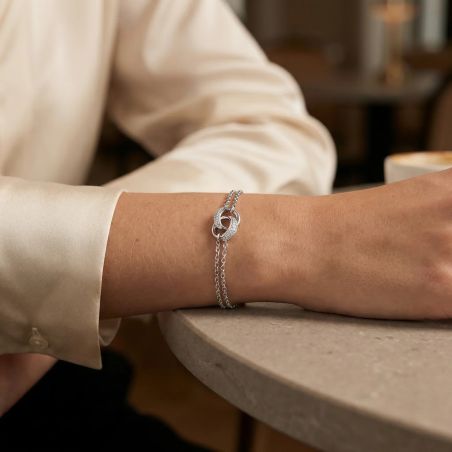 Bracelet Femme Menottes EDORA ARGENT 925/1000 et Oxydes