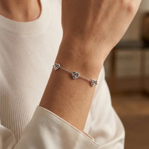 Bracelet Femme Coeurs EDORA ARGENT 925/1000 et oxydes