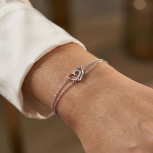 Bracelet Femme Coeur EDORA ARGENT 925/1000 et Oxydes