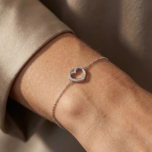 Bracelet Femme Coeur ARGENT 925/1000 et Oxydes