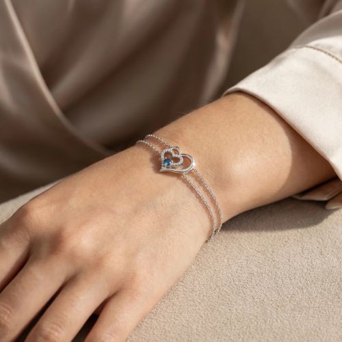 Bracelet Femme Coeur EDORA ARGENT 925/1000 et Oxydes EDO70300408