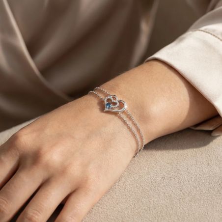 Bracelet Femme Coeur EDORA ARGENT 925/1000 et Oxydes EDO70300408