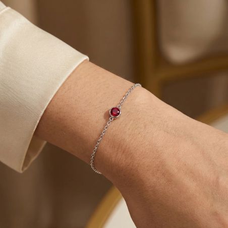 Bracelet femme EDORA argent et oxyde rouge EDO70300374