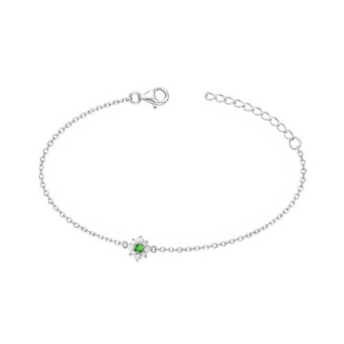 Bracelet femme fleur EDORA argent et oxydes EDO70300375