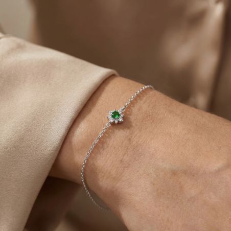 Bracelet femme fleur EDORA argent et oxydes EDO70300375