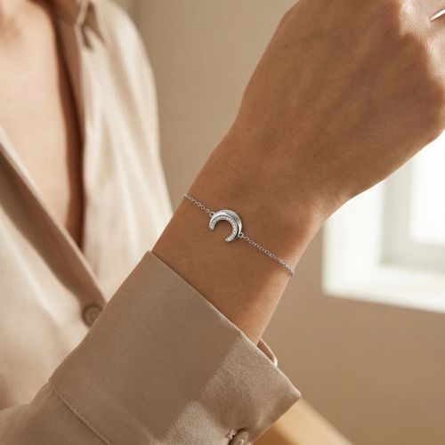 bracelet femme lune EDORA argent et oxydes EDO70300135