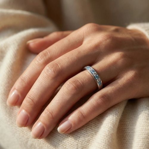 Bague Femme EDORA ARGENT 925/1000, Spinelles Bleues et Oxydes EDO70100863