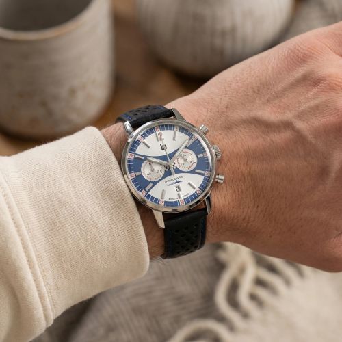 Montre Homme Chrongraphe Lip Rallye 39 mm Chrono Méca-Quartz Cuir Noir 670051