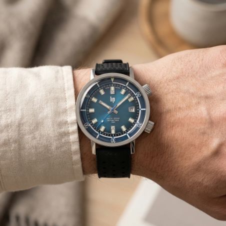 Montre Homme Lip Grande Nautic-Océan 41 MM Silicone Noir 671854