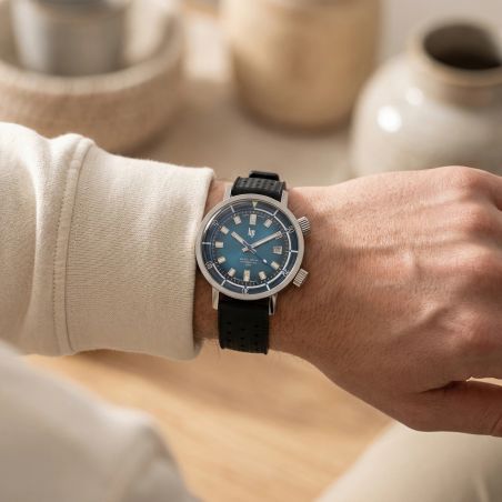 Montre homme lip grande nautic-océan 41 mm silicone noir 671854 – montre vintage homme casio