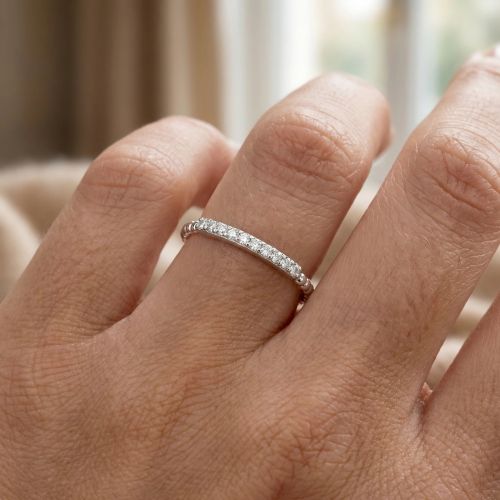 Bague Femme Alliance Perlée EDORA Argent et oxydes EDO70100946
