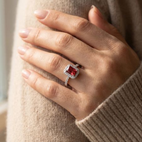 Bague Femme EDORA ARGENT 925/1000 et spinelle 
