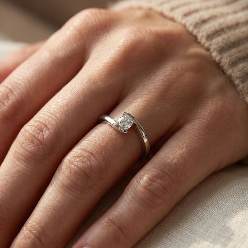 Bague Femme Solitaire EDORA Argent et Oxyde EDO70100922