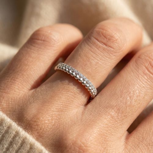 Bague Femme Alliance Perlée EDORA Argent et oxydes EDO70100945