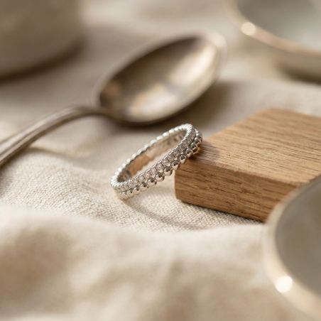 Bague femme alliance perlée edora argent et oxydes edo70100945 – bagues de mariage