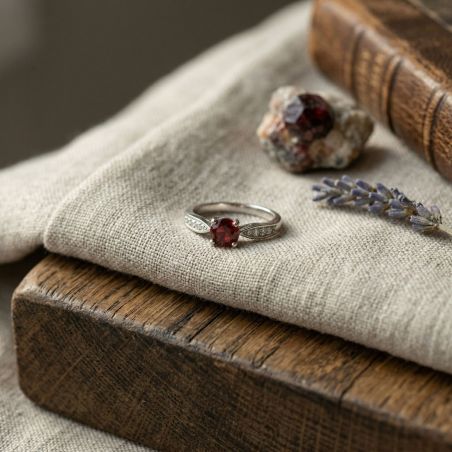 Bague femme solitaire edora argent 925/1000 et spinelle – bagues femme