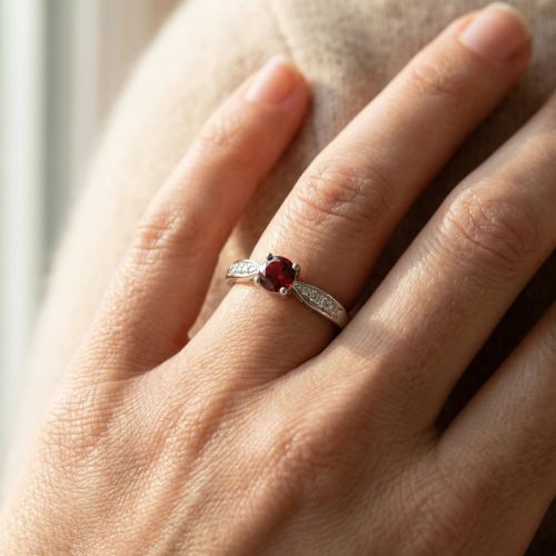 Bague Femme Solitaire EDORA ARGENT 925/1000 et spinelle 
