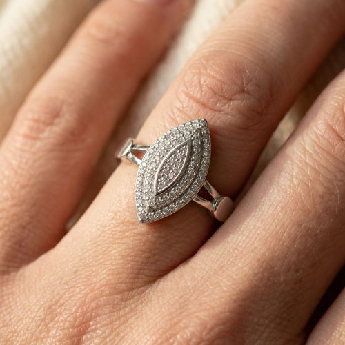 Bague Femme Marquise EDORA ARGENT 925/1000 et Oxydes EDO70100901