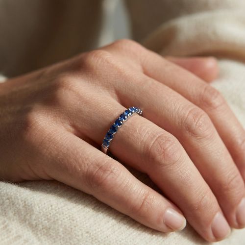 Bague Femme EDORA ARGENT 925/1000 et Spinelles Bleues EDO70100910