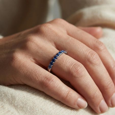 Bague Femme EDORA ARGENT 925/1000 et Spinelles Bleues EDO70100910