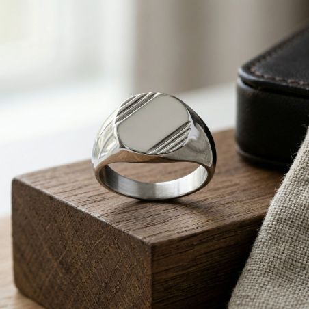 Bague mixte chevalière edora argent edo1371377 – chevalières