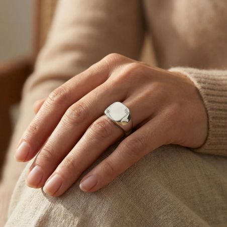 Bague mixte chevalière edora argent edo1019300 – chevalières