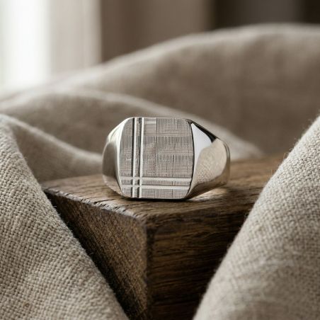 Bague mixte chevalière edora argent edo337417 – chevalières