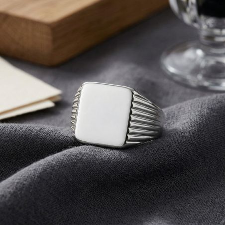 Bague mixte chevalière edora argent edo1067500 – chevalières