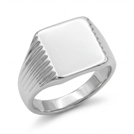 Bague mixte chevalière edora argent edo1067500 – chevalières