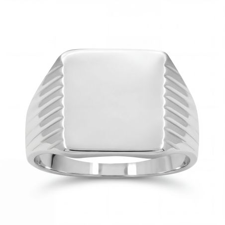Bague mixte chevalière edora argent edo1067500 – chevalières