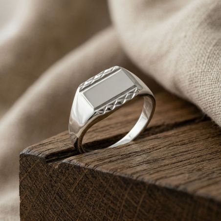 Bague mixte chevalière edora argent edo1066100 – chevalières