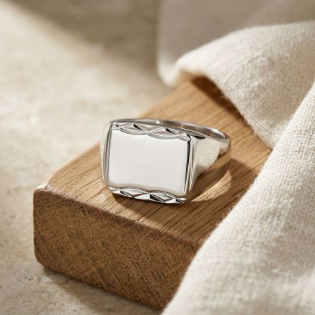 Bague mixte chevalière edora argent edo1019100 – chevalières