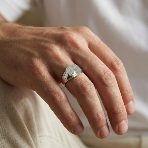 Bague Mixte Chevalière EDORA Argent EDO337416