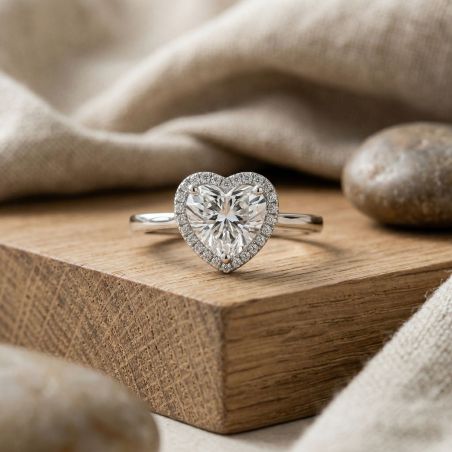 Bague Femme Cœur ARGENT 925/1000 et Oxydes