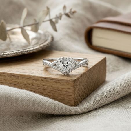 Bague femme cœur argent 925/1000 et oxydes edo70100077 – solitaires femme