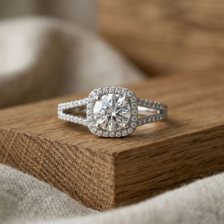 Bague Femme Solitaire ARGENT 925/1000 et Oxydes
