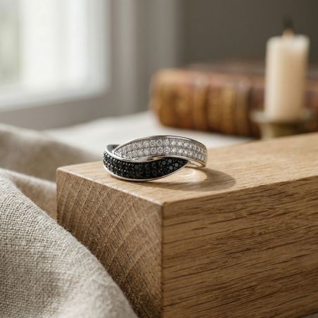 Bague femme croisée argent 925/1000 et oxydes edo70100163 – toutes nos bagues femme