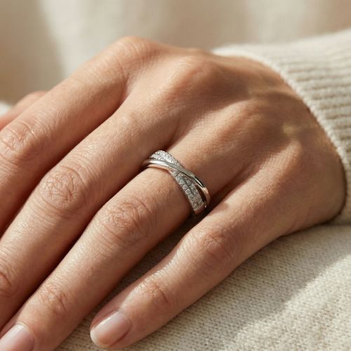 Bague Femme Alliance Croisée EDORA ARGENT 925/1000 et Oxydes 70100201