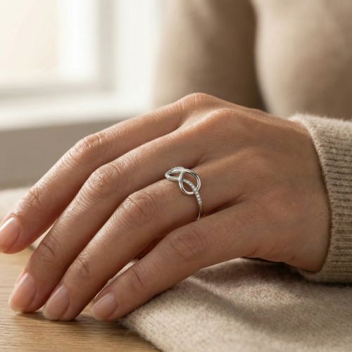 Bague Femme Noeuds ARGENT 925/1000 et Oxydes