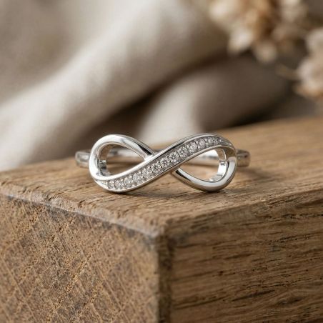 Bague femme infini argent 925/1000 et oxydes edo70100222 – toutes nos bagues femme